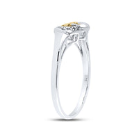 Load image into Gallery viewer, Sterling Silver Womens Round Diamond Mom Heart Ring .02 Cttw
