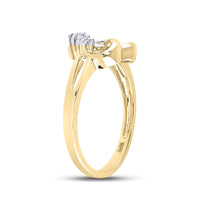 Load image into Gallery viewer, Yellow-tone Sterling Silver Womens Round Diamond Mom Heart Ring .03 Cttw
