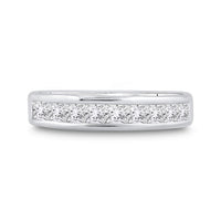 Load image into Gallery viewer, 14kt White Gold Womens Princess Channel-set Diamond Single Row Wedding Band 1 Cttw
