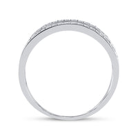 Load image into Gallery viewer, 10kt White Gold Womens Round Blue Color Enhanced Diamond Band Ring 1 Cttw
