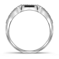 Load image into Gallery viewer, 10kt White Gold Diamond Cluster Bridal Wedding Ring Band Set 3/8 Cttw
