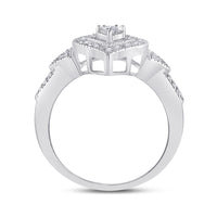 Load image into Gallery viewer, Sterling Silver Womens Round Diamond Heart Ring 1/8 Cttw

