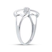 Load image into Gallery viewer, Sterling Silver Womens Round Diamond Infinity Fashion Band Ring 1/10 Cttw
