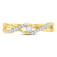Load image into Gallery viewer, 10kt Yellow Gold Womens Princess Diamond Solitaire Promise Ring 1/6 Cttw
