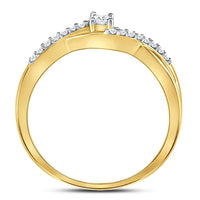 Load image into Gallery viewer, 10kt Yellow Gold Womens Princess Diamond Solitaire Promise Ring 1/6 Cttw
