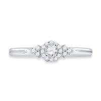 Load image into Gallery viewer, 10kt White Gold Womens Round Diamond Solitaire Promise Ring 1/5 Cttw
