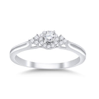 Load image into Gallery viewer, 10kt White Gold Womens Round Diamond Solitaire Promise Ring 1/5 Cttw
