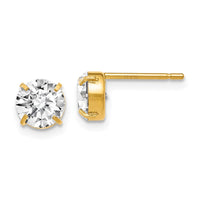 Load image into Gallery viewer, 14k CZ Stud 6.0mm Earrings
