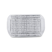 Load image into Gallery viewer, 10kt White Gold Mens Round Diamond Cluster Ring 1/2 Cttw
