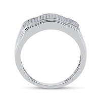 Load image into Gallery viewer, 10kt White Gold Mens Round Diamond Cluster Ring 1/2 Cttw
