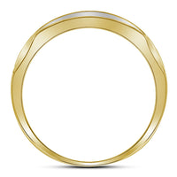 Load image into Gallery viewer, 10kt Yellow Gold Mens Round Diamond Domed Triple Row Fashion Ring 1/3 Cttw
