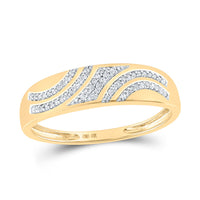 Load image into Gallery viewer, 10kt Yellow Gold His Hers Round Diamond Square Matching Wedding Set 3/8 Cttw
