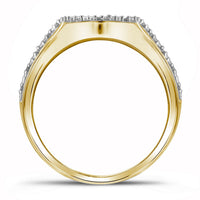 Load image into Gallery viewer, 10k Yellow Gold Round Diamond Cluster Bridal Wedding Ring Band Set 3/8 Cttw
