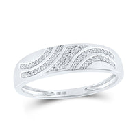 Load image into Gallery viewer, 10kt White Gold His Hers Round Diamond Square Matching Wedding Set 3/8 Cttw
