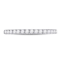 Load image into Gallery viewer, 14kt White Gold Womens Round Pave-set Diamond Single Row Wedding Band 1/4 Cttw
