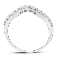 Load image into Gallery viewer, 14kt White Gold Womens Round Diamond Curved Wedding Band Ring 1/4 Cttw
