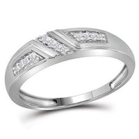 Load image into Gallery viewer, Sterling Silver His Hers Princess Diamond Cluster Matching Wedding Set 1/3 Cttw
