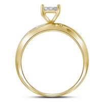 Load image into Gallery viewer, Sterling Silver His Hers Princess Diamond Cluster Matching Wedding Set 1/3 Cttw
