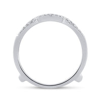 Load image into Gallery viewer, 14kt White Gold Womens Round Diamond Solitaire Enhancer Wedding Band 1/3 Cttw
