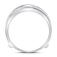 Load image into Gallery viewer, 14kt White Gold Womens Round Diamond Ring Guard Wrap Solitaire Enhancer 1/4 Cttw
