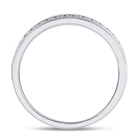 Load image into Gallery viewer, 14kt White Gold Womens Round Diamond Single Row Near-Eternity Wedding Band 1/2 Cttw
