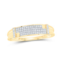 Load image into Gallery viewer, 10kt Yellow Gold His Hers Round Diamond Square Matching Wedding Set 1/2 Cttw
