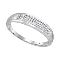 Load image into Gallery viewer, 10kt White Gold His Hers Round Diamond Solitaire Matching Wedding Set 1/3 Cttw
