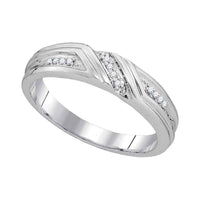 Load image into Gallery viewer, 10kt White Gold His Hers Round Diamond Solitaire Matching Wedding Set 1/3 Cttw
