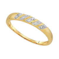 Load image into Gallery viewer, 10kt Yellow Gold His Hers Round Diamond Solitaire Matching Wedding Set 1/10 Cttw
