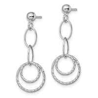 Load image into Gallery viewer, 14K White Gold Post Dangle Earrings
