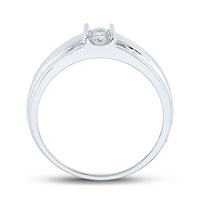 Load image into Gallery viewer, 10kt White Gold Mens Round Diamond Wedding 3-Stone Band Ring 1/4 Cttw
