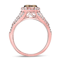 Load image into Gallery viewer, 14kt Rose Gold Womens Round Brown Diamond Bridal Wedding Ring Band Set 1 Cttw
