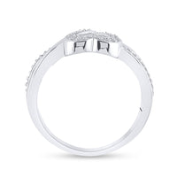 Load image into Gallery viewer, Sterling Silver Womens Round Diamond Heart Frame Cluster Ring 1/8 Cttw
