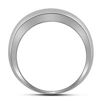 Load image into Gallery viewer, 10kt White Gold Mens Round Diamond Single Row Wedding Band Ring 1 Cttw
