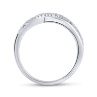 Load image into Gallery viewer, 10k White Gold Womens Round Diamond Crossover Woven Band 1/5 Cttw

