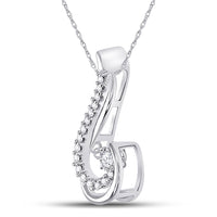 Load image into Gallery viewer, 10kt White Gold Womens Round Moving Diamond Fashion Pendant 1/5 Cttw
