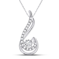 Load image into Gallery viewer, 10kt White Gold Womens Round Moving Diamond Fashion Pendant 1/5 Cttw

