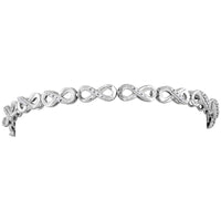 Load image into Gallery viewer, 10kt White Gold Womens Round Diamond Infinity Fashion Bracelet 1/4 Cttw
