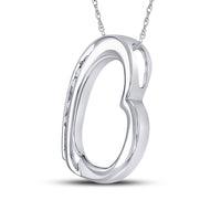 Load image into Gallery viewer, 10kt White Gold Womens Round Diamond Heart Pendant .03 Cttw
