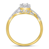 Load image into Gallery viewer, 14kt Yellow Gold Princess Diamond Bridal Wedding Ring Band Set 1/3 Cttw
