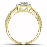 Load image into Gallery viewer, 10kt Yellow Gold Womens Round Diamond Octagon Cluster Ring 1/10 Cttw
