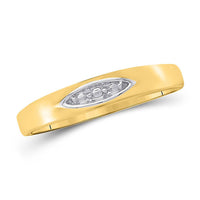 Load image into Gallery viewer, 10kt Yellow Gold His Hers Round Diamond Cluster Matching Wedding Set 1/12 Cttw
