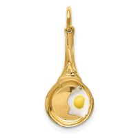 Load image into Gallery viewer, 14k 3D Frying Pan w/Enameled Egg Charm
