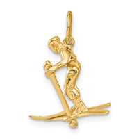 Load image into Gallery viewer, 14K 3D Moveable Snow Skier Charm
