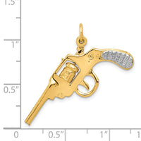 Load image into Gallery viewer, 14k and Rhodium Moveable Revolver Charm
