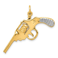 Load image into Gallery viewer, 14k and Rhodium Moveable Revolver Charm
