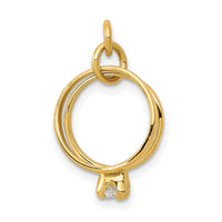 Load image into Gallery viewer, 14k 3D Wedding Rings CZ Charm
