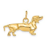 Load image into Gallery viewer, 14k 3D Dachshund Dog Charm
