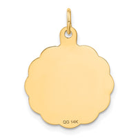 Load image into Gallery viewer, 14k Wrestling Scalloped Edge Disc Charm
