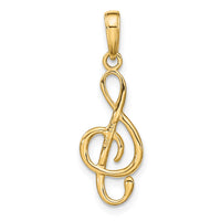 Load image into Gallery viewer, 14K 3-D Clef Treble Clef Pendant

